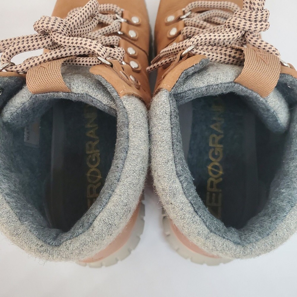 Cole Haan Zerogrand Omni Hiker Waterproof Birch Beige Fleece Lined 7.5B Nice - Picture 7 of 9